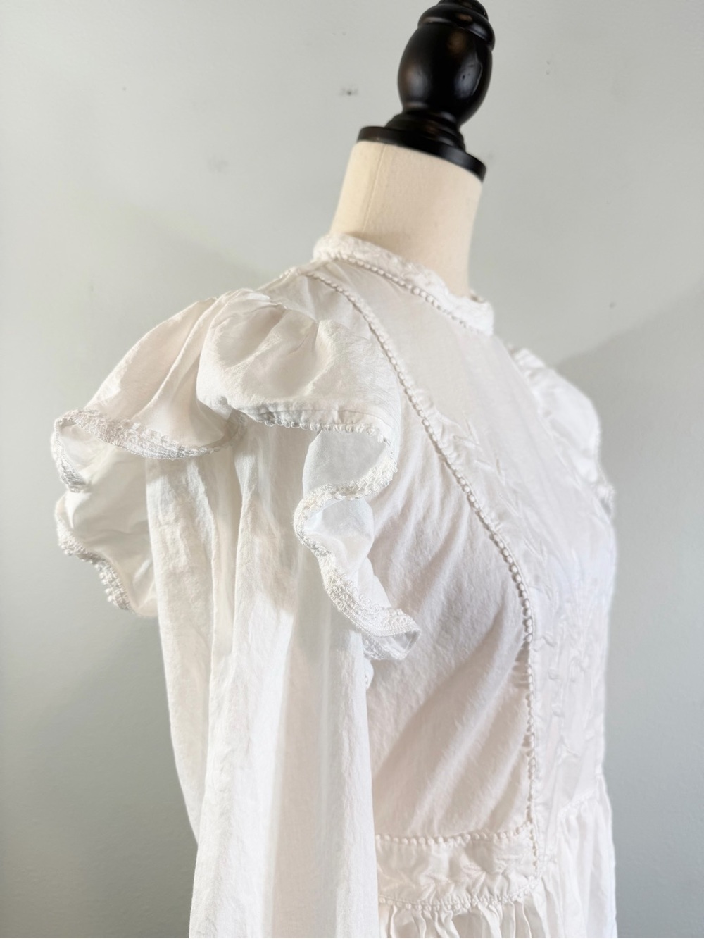 Banana Republic Esme Embroidered Mini Dress XS White Bridal Cottagecore Spring - Picture 7 of 15